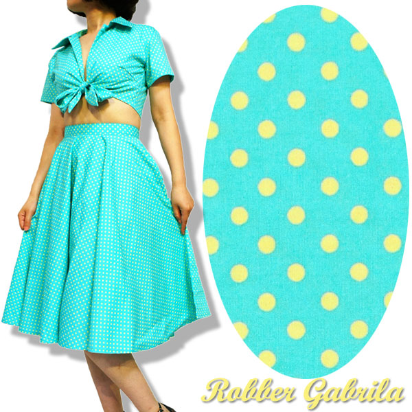 楽天市場】【S】【M】【L】【XL】ロカビリー ツーピース 水玉/ミント