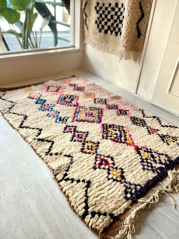 楽天市場】【M】モロッコ ラグ ｢アジラルM 001｣ ウール ラグ 上質