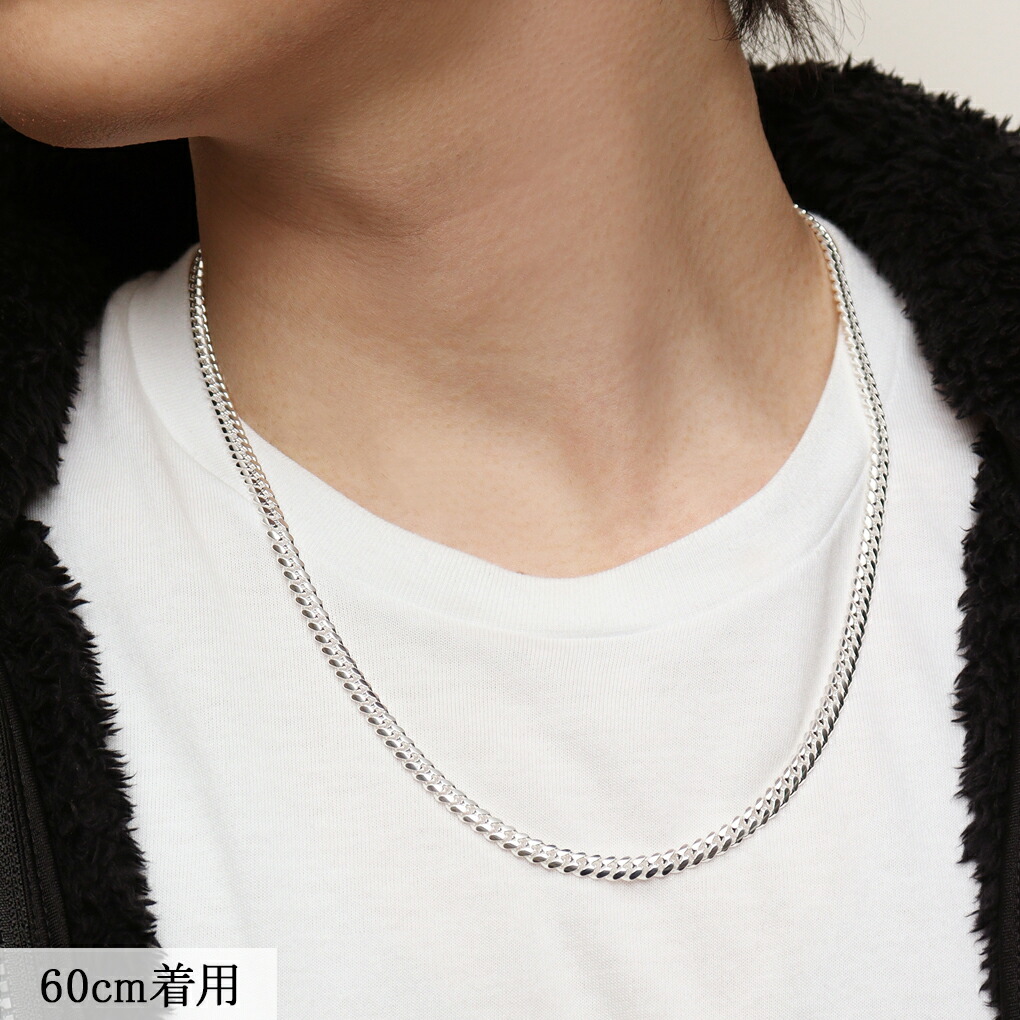 シルバー マイアミキューバンチェーン ネックレス 幅約5.0mm 50cm