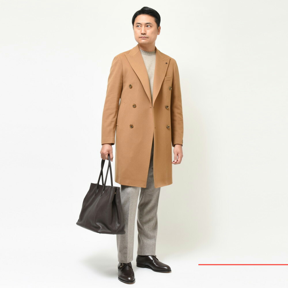 TAGLIATORE（タリアトーレ）ウールカシミアフランネルダブルチェスター