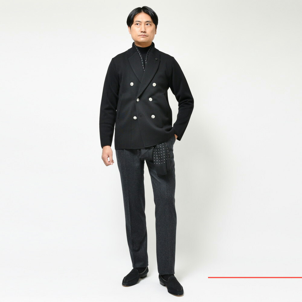 LARDINI（ラルディーニ）ウールミラノリブダブルブレストニット