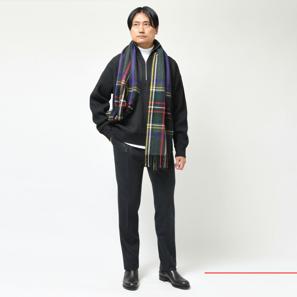 YLEVE（イレーヴ）ミドルゲージラムズウールハーフジッププルオーバー