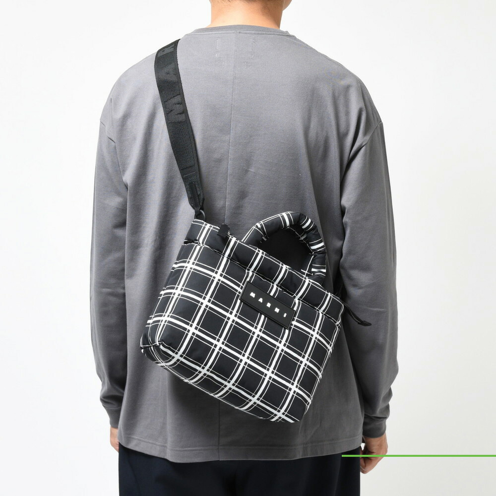 MARNI（マルニ）Puff ポリエステルチェック2WAYショルダーバッグ