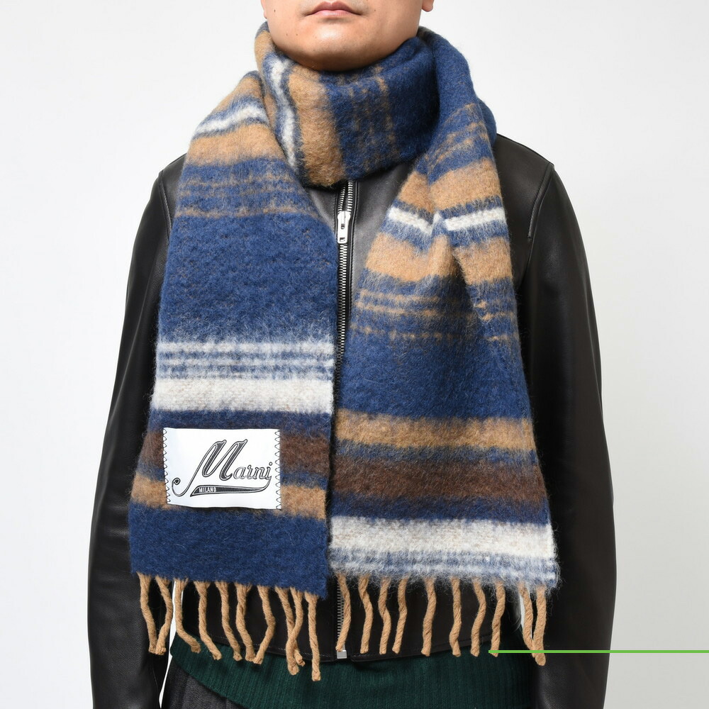 MORE VARIATION】MARNI（マルニ）ウールアルパカボーダーマフラー
