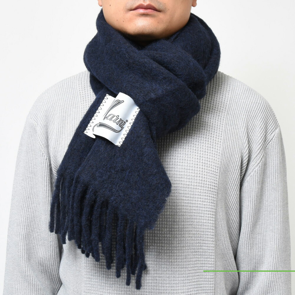 MARNI（マルニ）ブラッシュドアルパカナイロンロゴマフラー ASZC0005A0