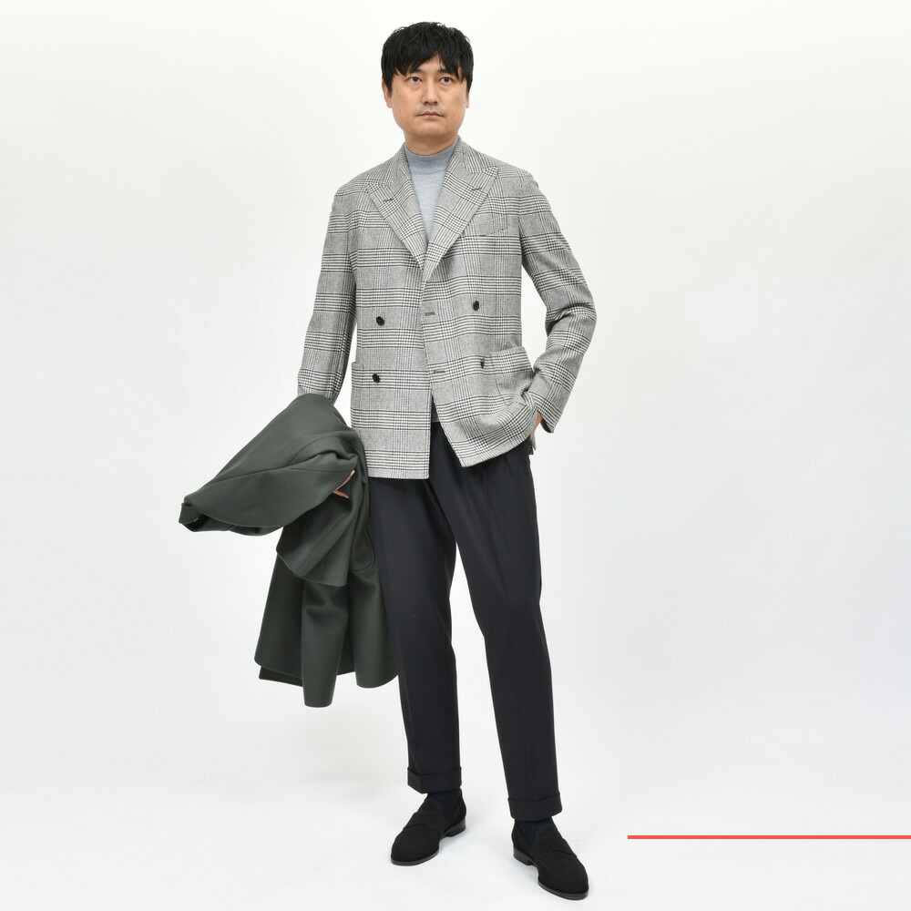 BOGLIOLI ダブル チェスターコート DOVERヘリンボーン 44 BOGLIOLI