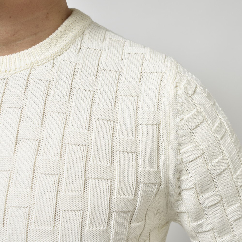 ZANONE（ザノーネ）7ゲージコットンバスケットクルーネックニット GIRO