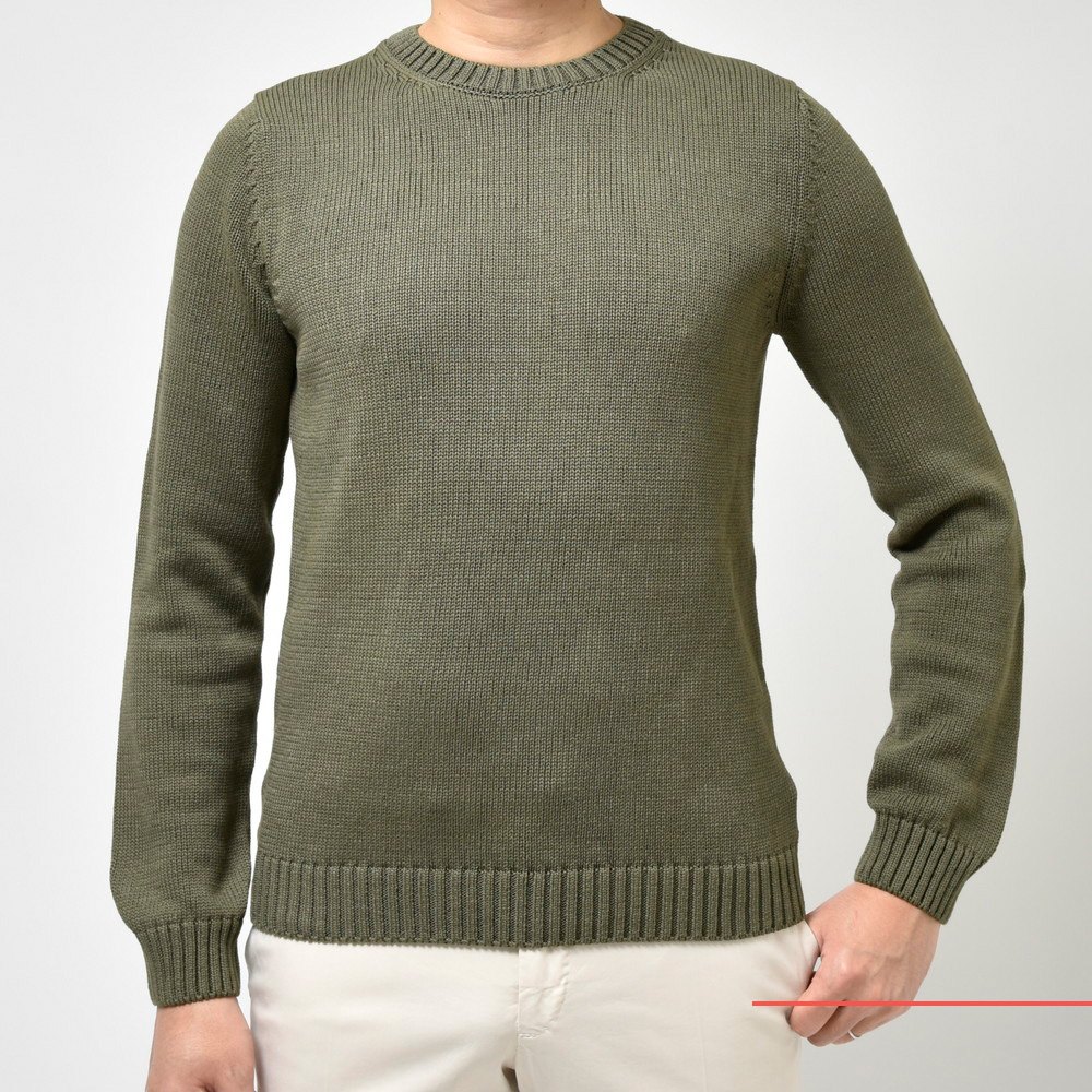 ZANONE（ザノーネ）5ゲージコットンリブクルーネックニット GIRO/SLIM
