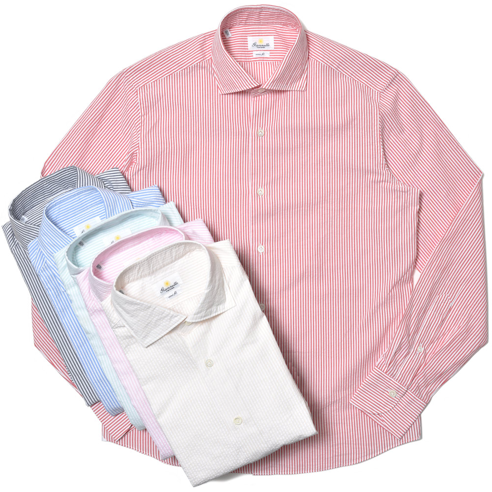 SALE】Giannetto（ジャンネット）コットンシアサッカーストライプ