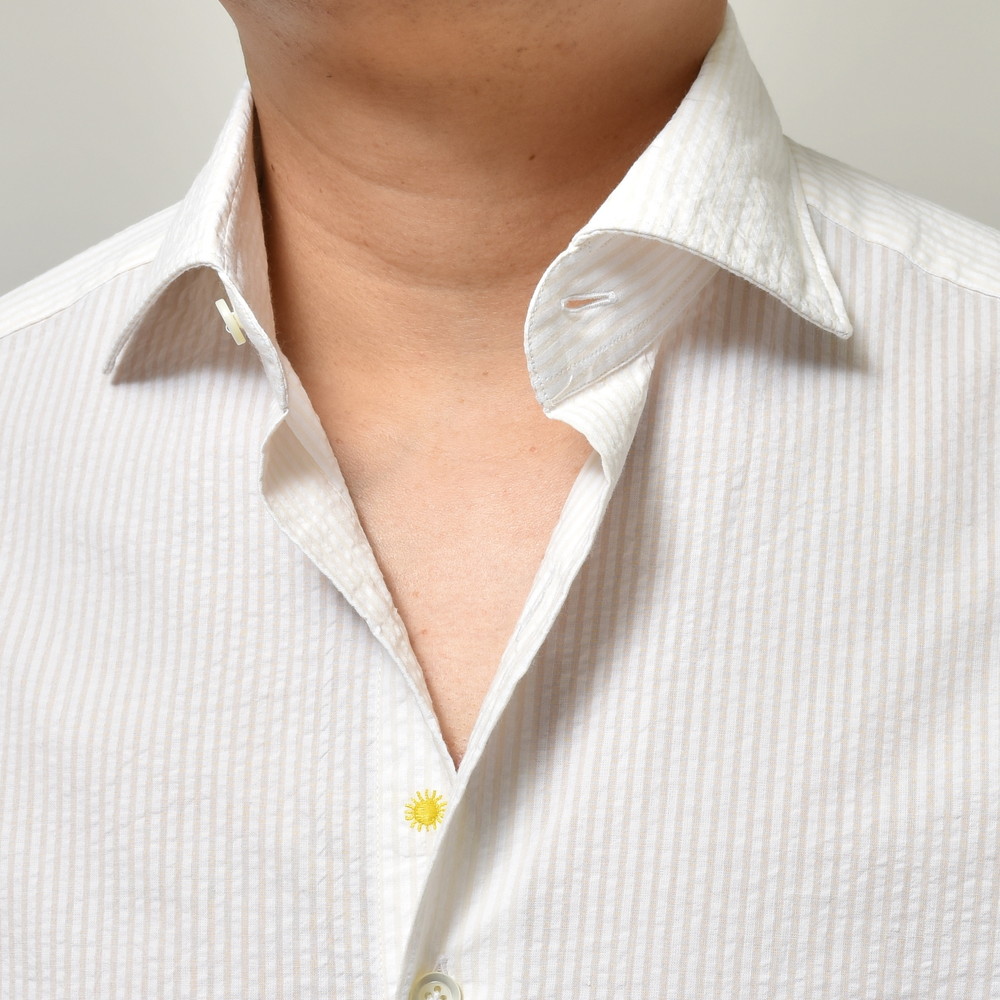 SALE】Giannetto（ジャンネット）コットンシアサッカーストライプ