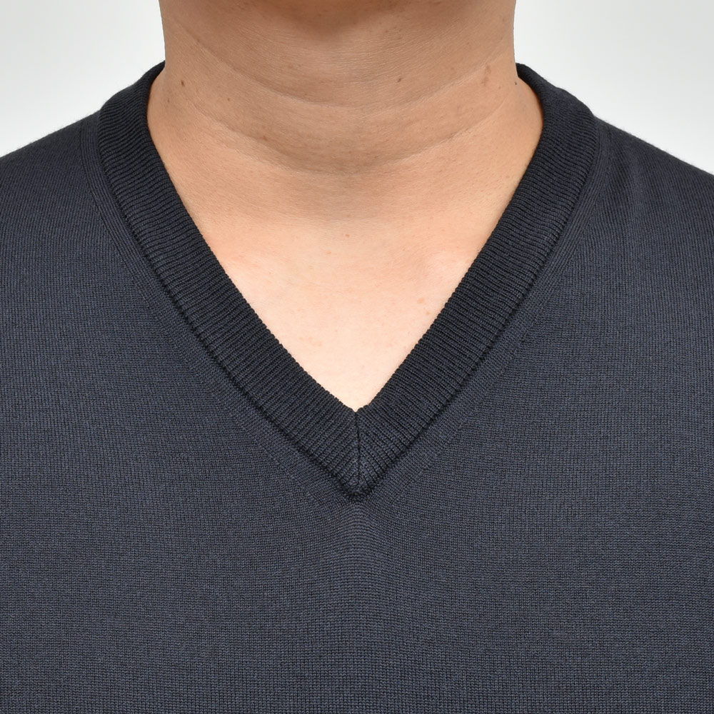 ZANONE（ザノーネ）ハイゲージストレッチウールVネックニット V/SLIM