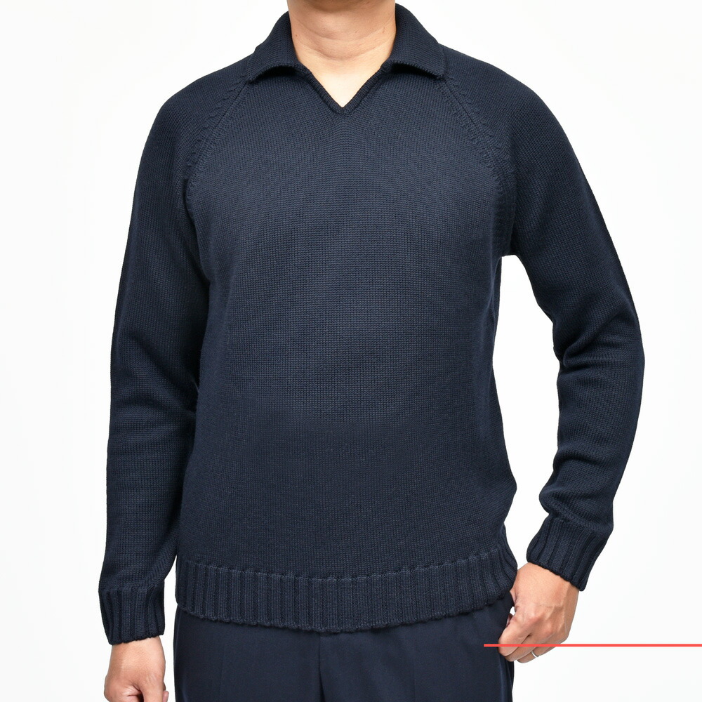 SALE】ZANONE（ザノーネ）5ゲージウールスキッパーニットポロ SLIM FIT