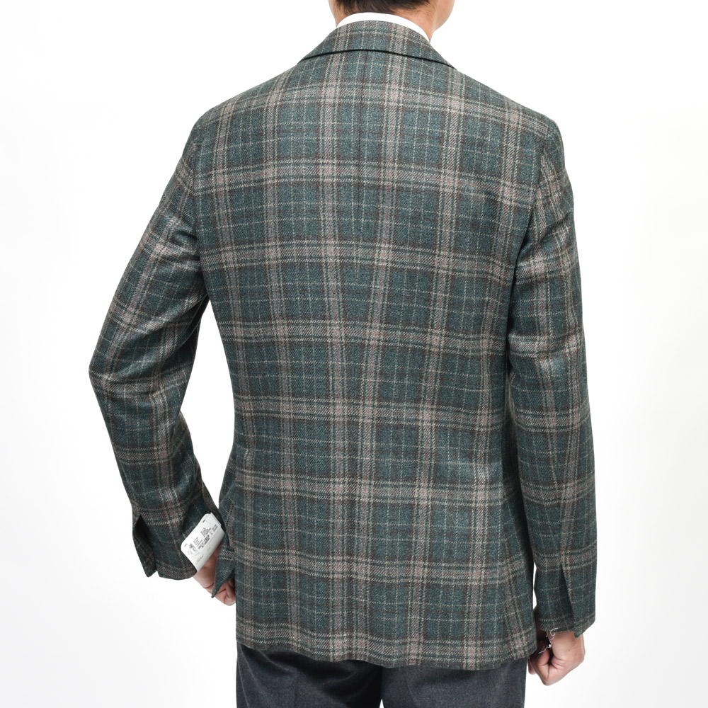 Belvest（ベルベスト）ウールシルクタータンチェック3Bジャケット