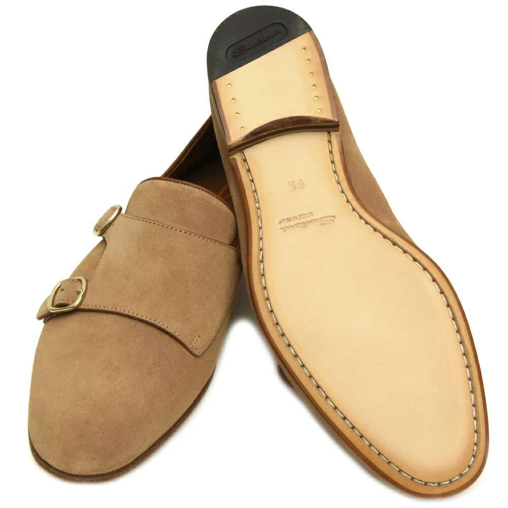 SANTONI（サントーニ）カーフスエードダブルモンクストラップ
