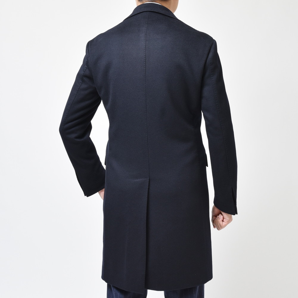 guji（グジ）カシミアフランネルソリッドチェスターフィールドコート