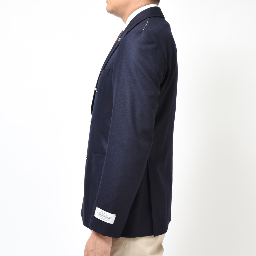 Belvest（ベルベスト）SUPER100'sウールサキソニーソリッド6Bダブル