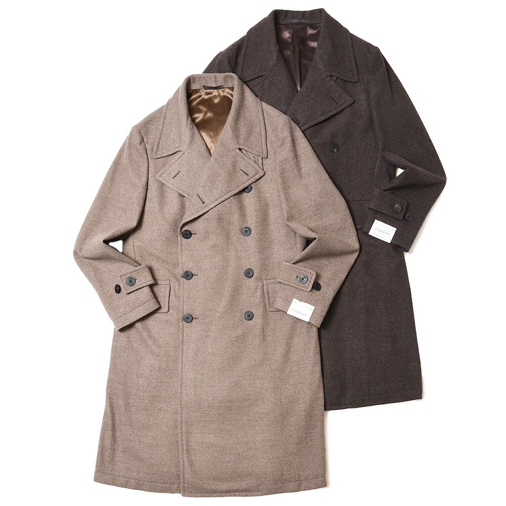 CARUSO（カルーゾ）ウールメランジフランネルダブルブレストミリタリー