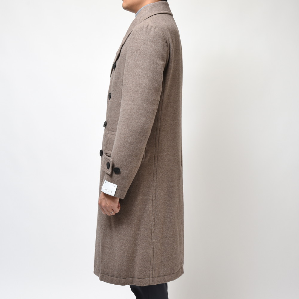 CARUSO（カルーゾ）ウールメランジフランネルダブルブレストミリタリー