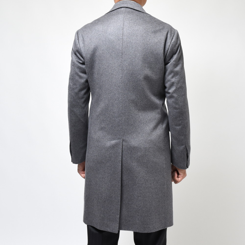 guji（グジ）カシミアフランネルソリッドチェスターフィールドコート