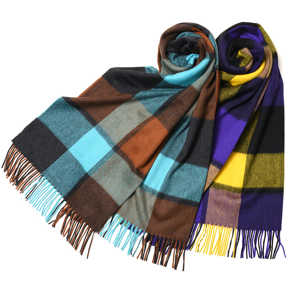 Joshua Ellis（ジョシュア エリス）カシミアオーバーチェック大判