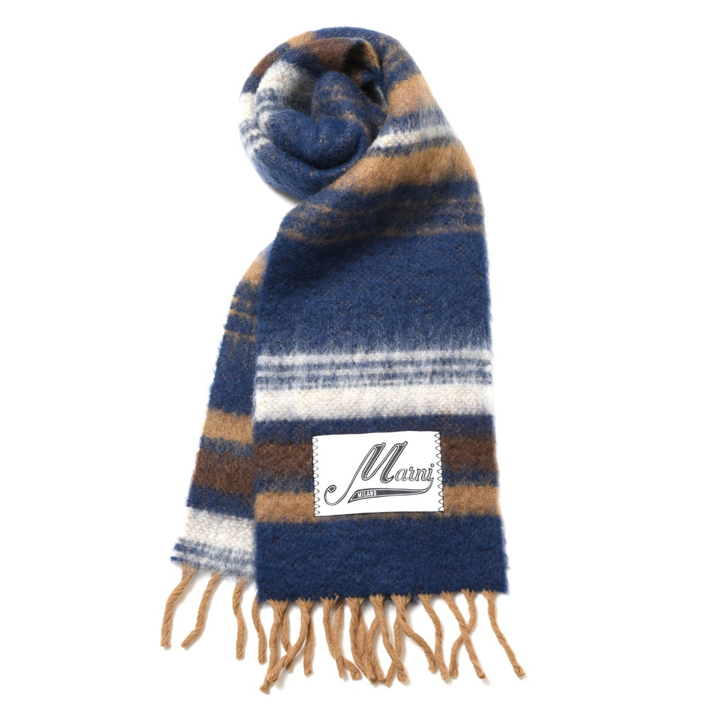 MORE VARIATION】MARNI（マルニ）ウールアルパカボーダーマフラー