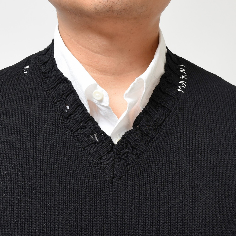 MARNI（マルニ）ハイゲージコットンクラッシュVネックニットベスト