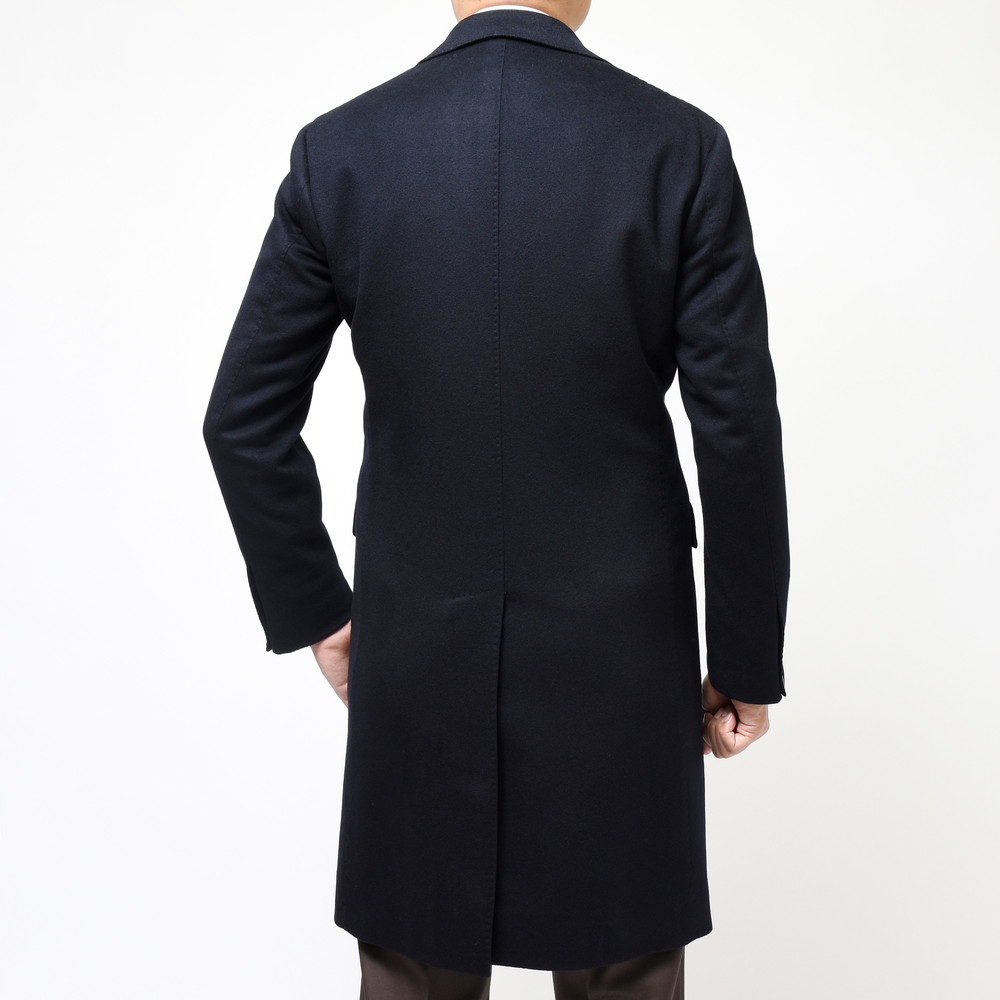 guji（グジ）カシミアフランネルソリッドチェスターフィールドコート