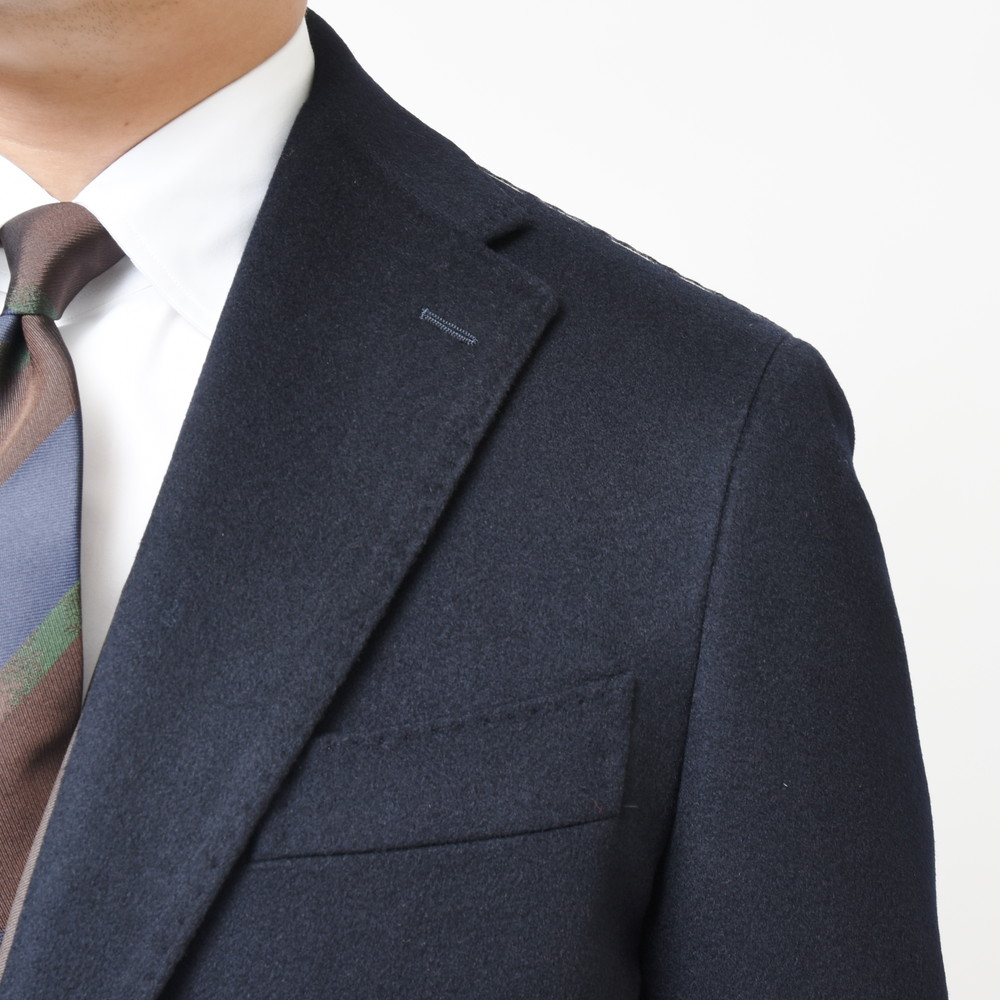 guji（グジ）カシミアフランネルソリッドチェスターフィールドコート