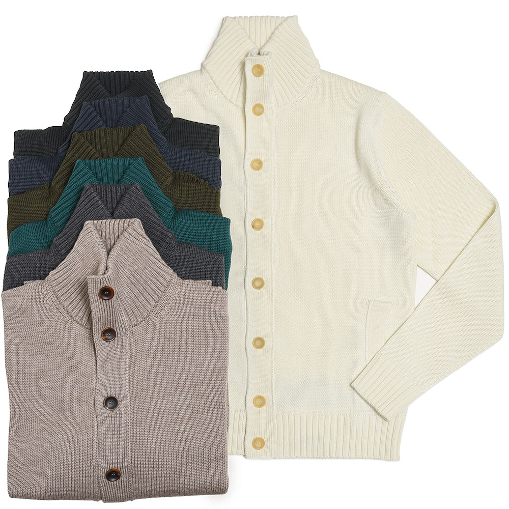 SALE】ZANONE（ザノーネ）5ゲージウールソリッドスタンドカラーニット