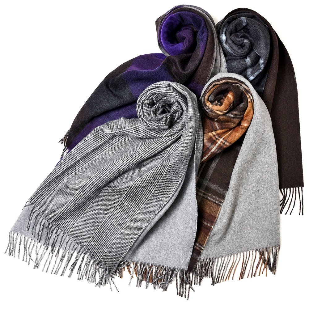 SALE】Joshua Ellis（ジョシュア エリス）カシミアチェック×ソリッド