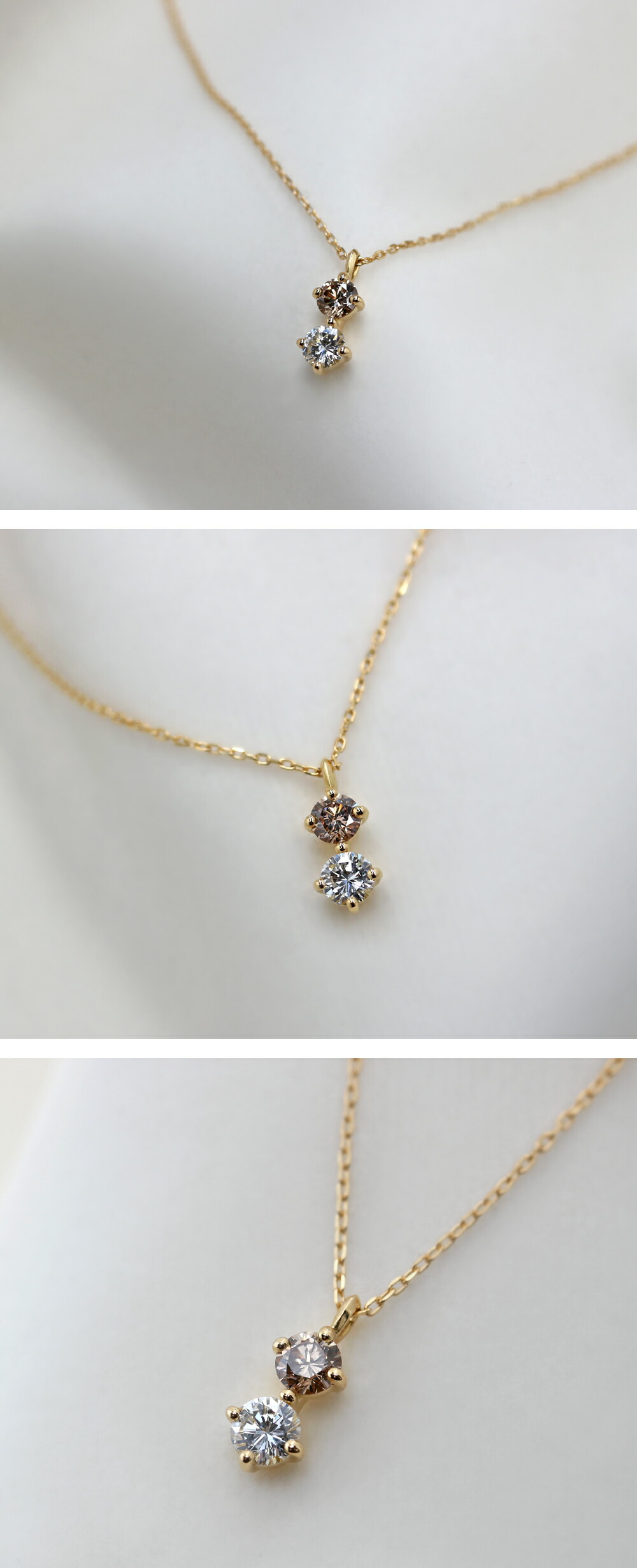 楽天市場】K18 K10 天然 ブラウンダイヤモンド 計0.21ct 2粒