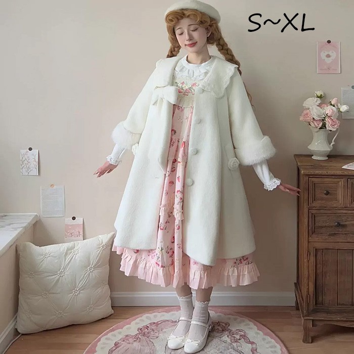 楽天市場】ロリータ コート レディース ホワイト 白 ステンカラー