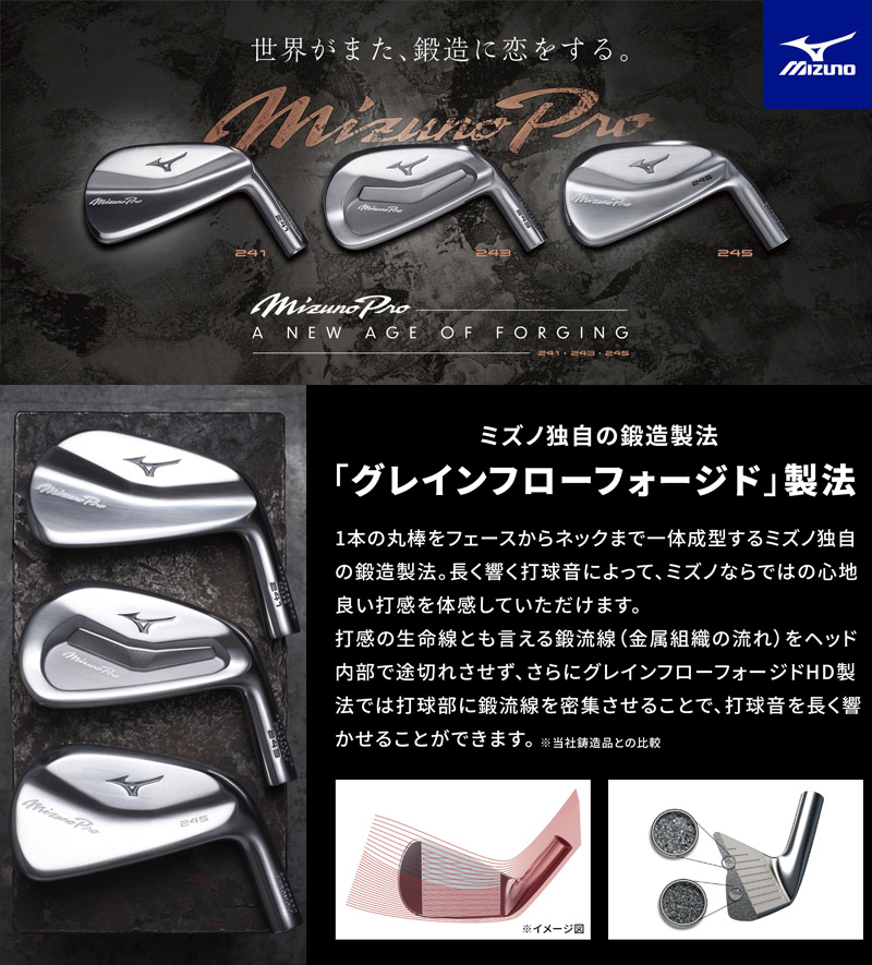 楽天市場】ミズノ MIZUNO PRO 243 アイアン 6本組（No.5〜9、PW）N.S.