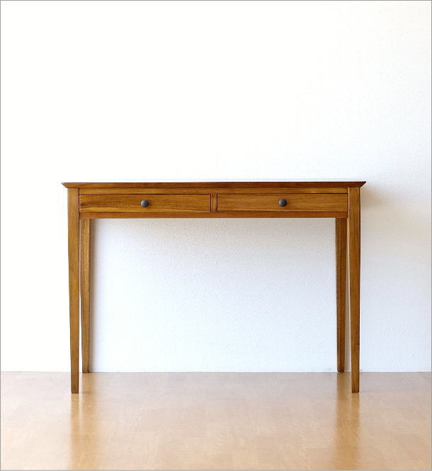 楽天市場】チーク無垢材 パソコンデスク 木製 机 総無垢材 天然木 PC