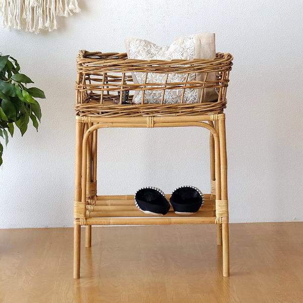 楽天市場】バスケット アラログ 2段 収納 おしゃれ ランドリーラック