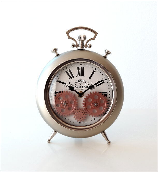 楽天市場】置き時計 おしゃれ アナログ アンティーク 歯車 機械式風