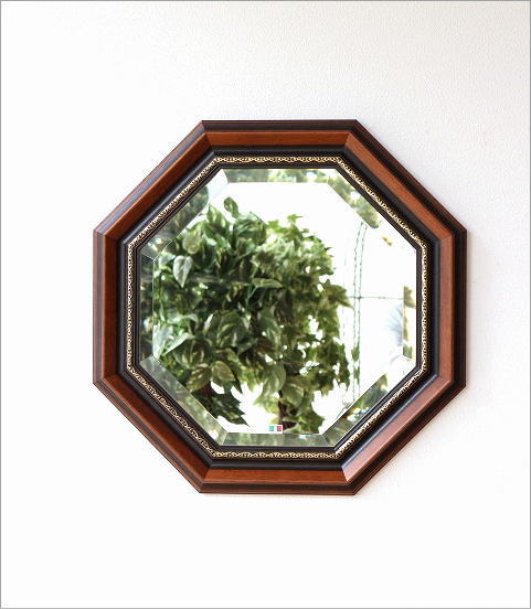 楽天市場】イタリア製八角ミラー 八角鏡 八角形 鏡 木製 風水 壁掛け