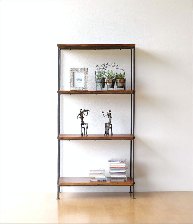 楽天市場】シェルフ 木製 アイアン 本棚 おしゃれ シンプル アジアン