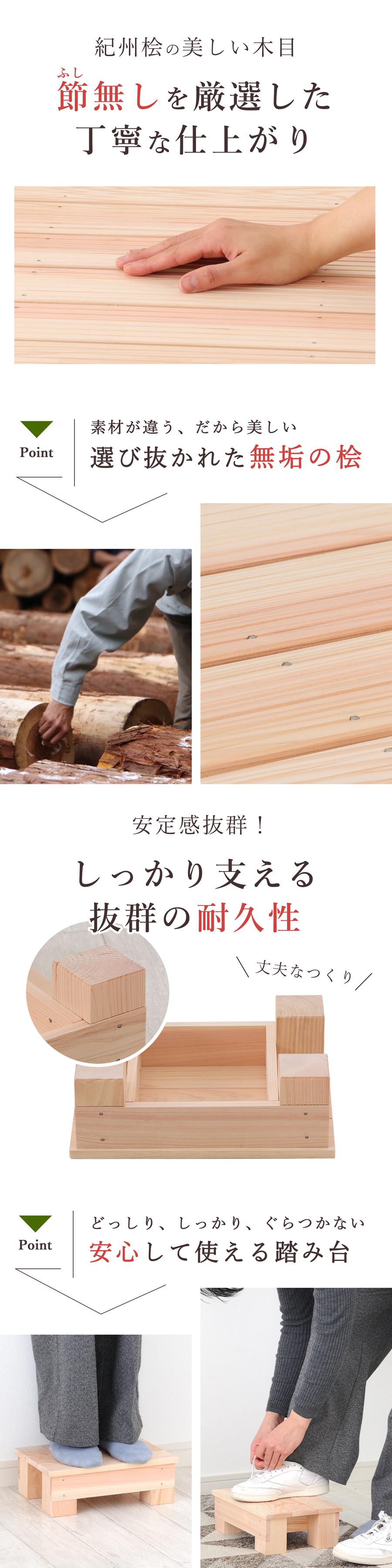 楽天市場】踏み台 木製 玄関 滑り止め コンパクト 幅30cm 高さ10.5cm