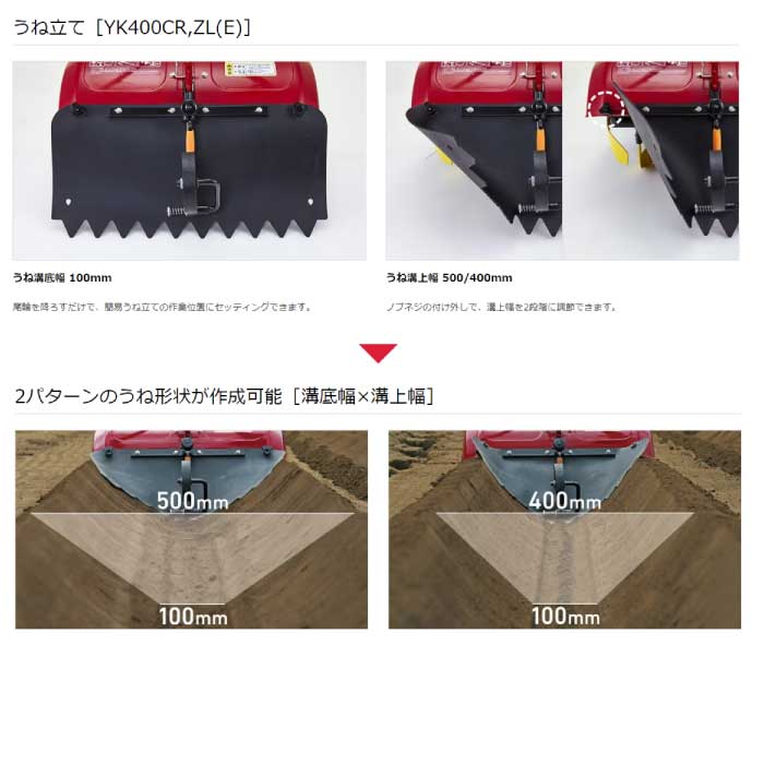 ヤンマー ミニ耕うん機 ロータリータイプ 一軸正逆転[Z仕様] YK400CR