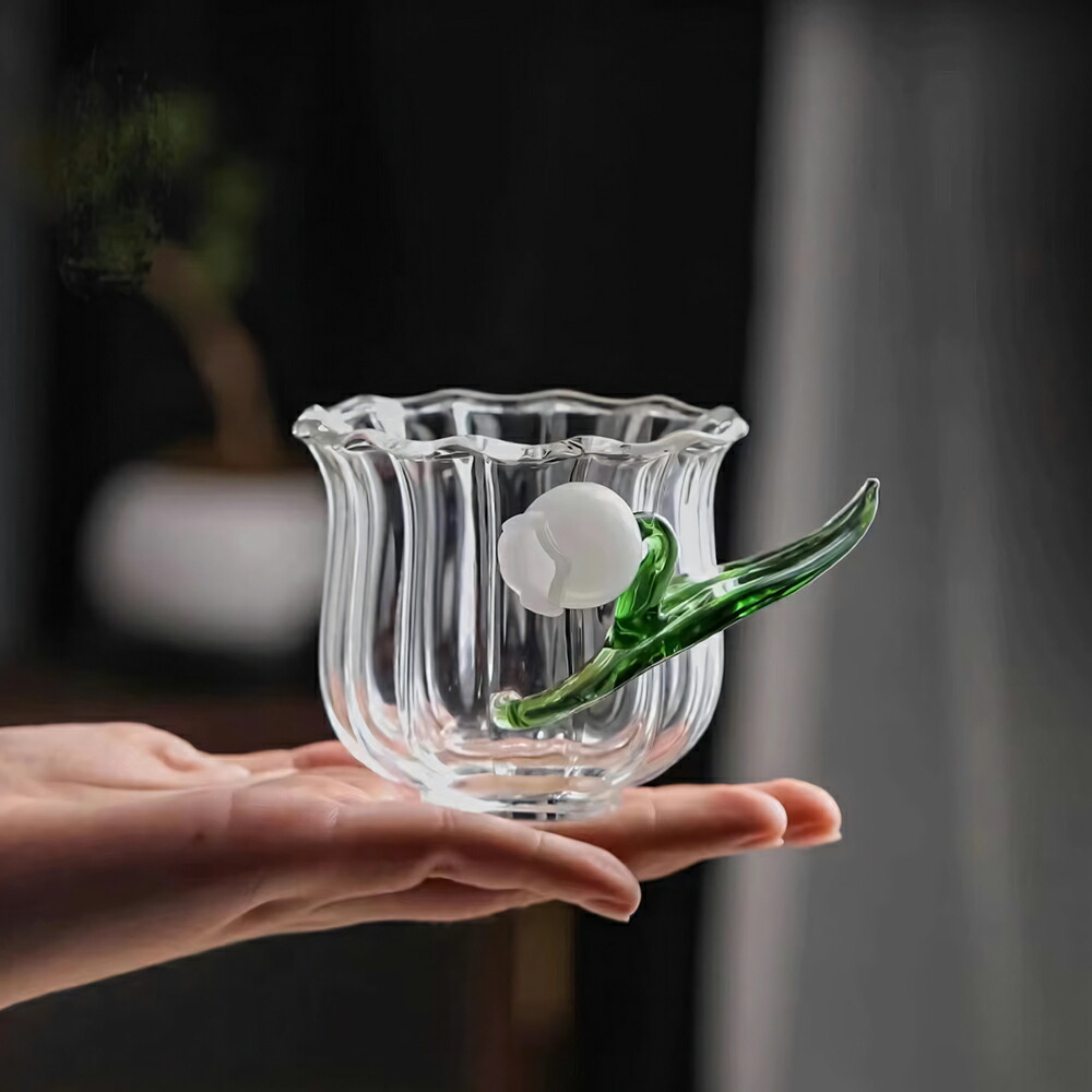 精巧で美しい仕上がり】IwaiLoft 鈴蘭 フラワー すずらん 180ml コップ