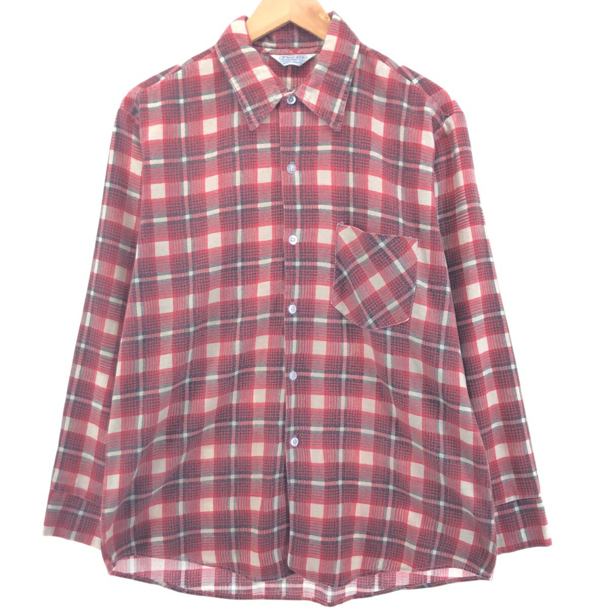 古着 70年代 Prest-Rite 長袖 ライトネルチェックシャツ メンズL相当