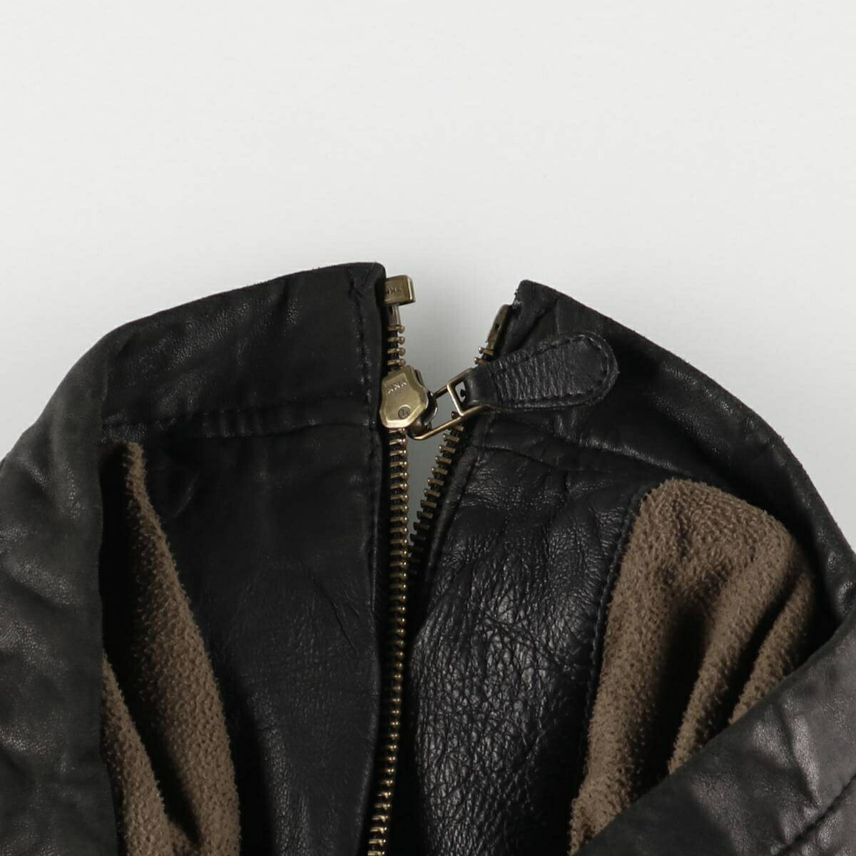 古着 90年代 ノーティカ NAUTICA スイングトップタイプ レザーブルゾン