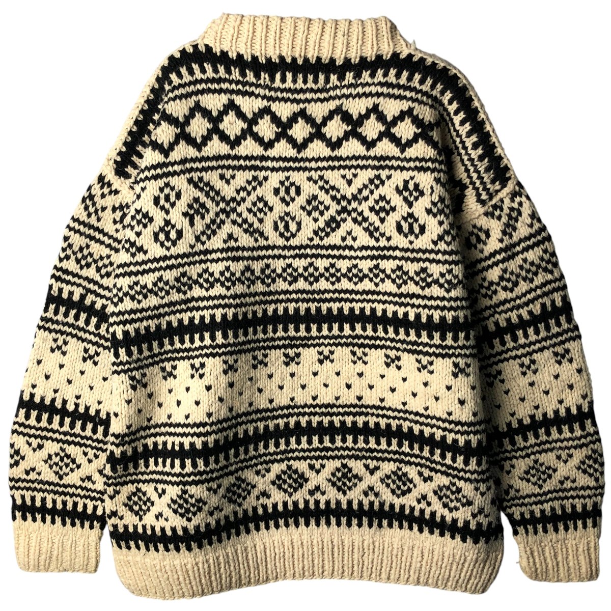 古着 80～90年代 REY WEAR 総柄 ノルディック柄 エクアドルニット