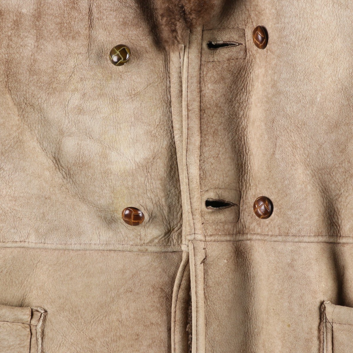 古着 Lawrence シープスキン ムートンランチコート USA製 メンズM相当