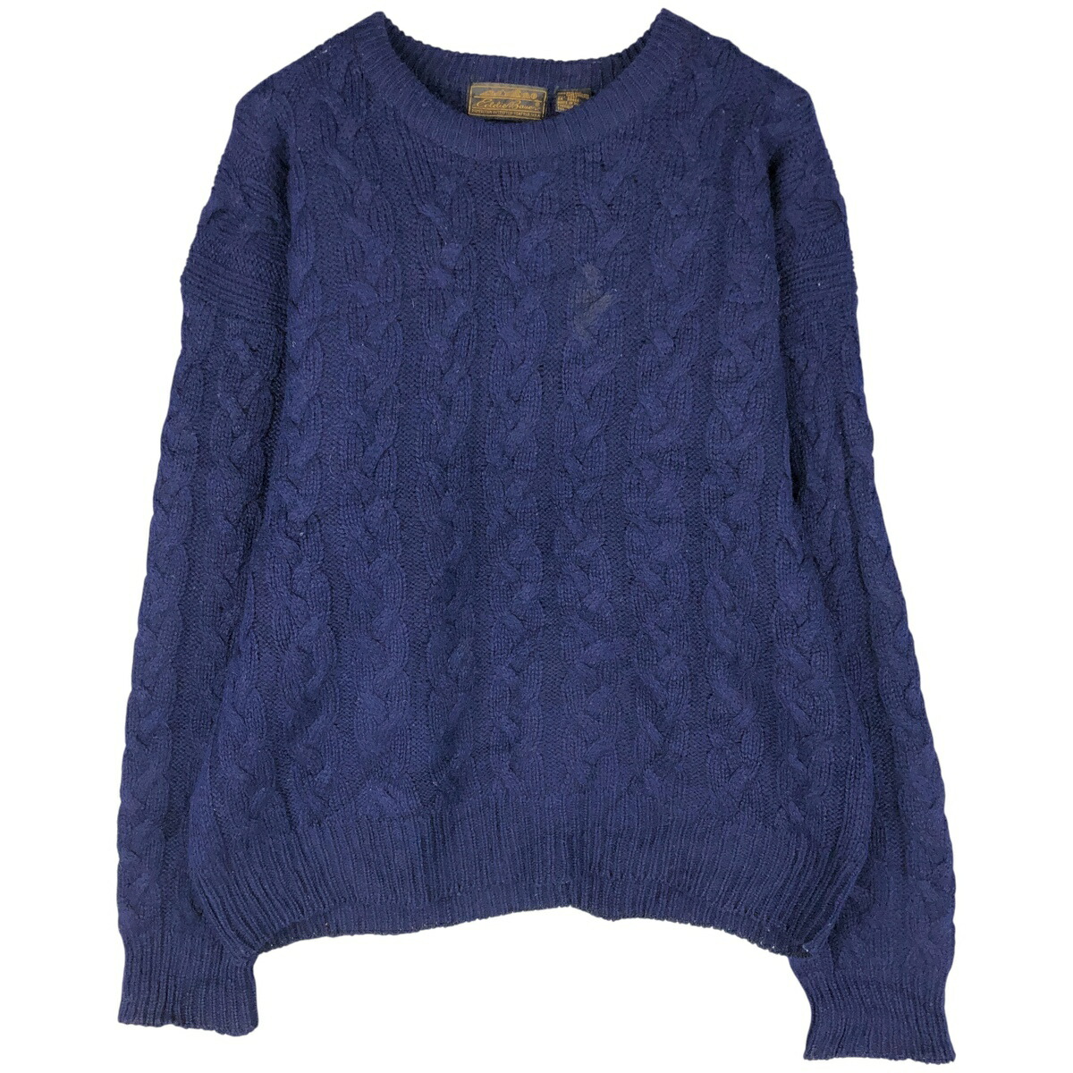 古着 70～80年代 エディーバウアー Eddie Bauer 黒タグ ケーブル編み