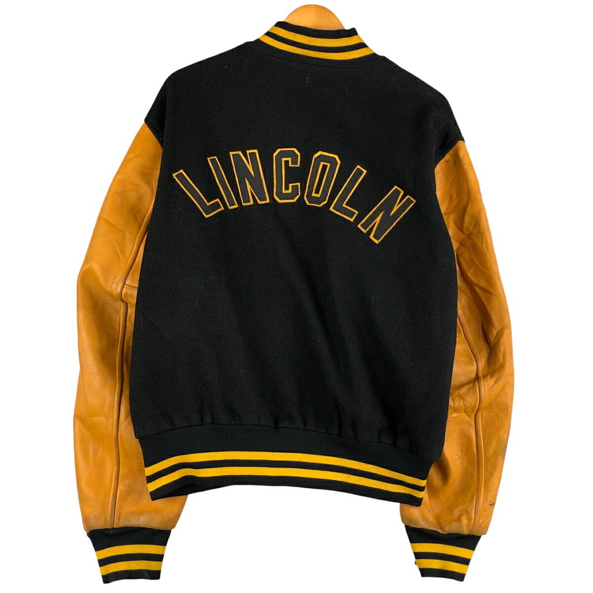 古着 80年代 MAPLE 袖革ウールボタンスタジャン バーシティジャケット