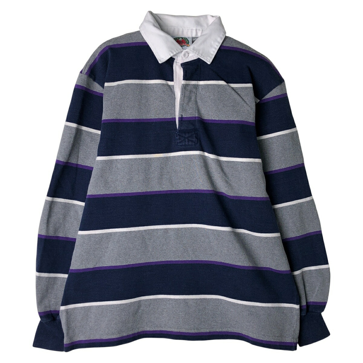 カナダ製 バーバリアン スタンドカラー ボーダー シャツ 古着 L カナダ