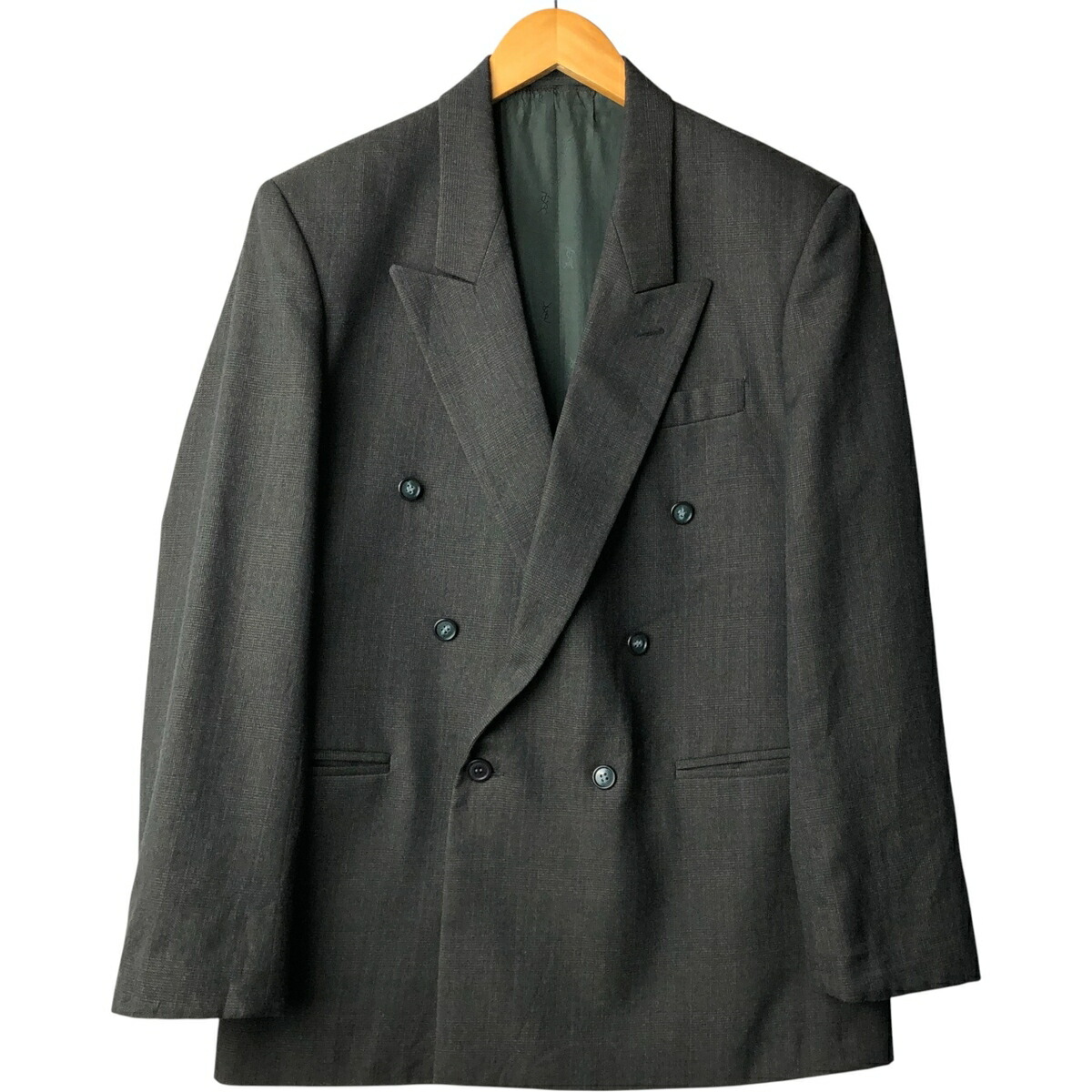 古着 イヴサンローラン Yves Saint Laurent チェック柄 ダブルブレスト