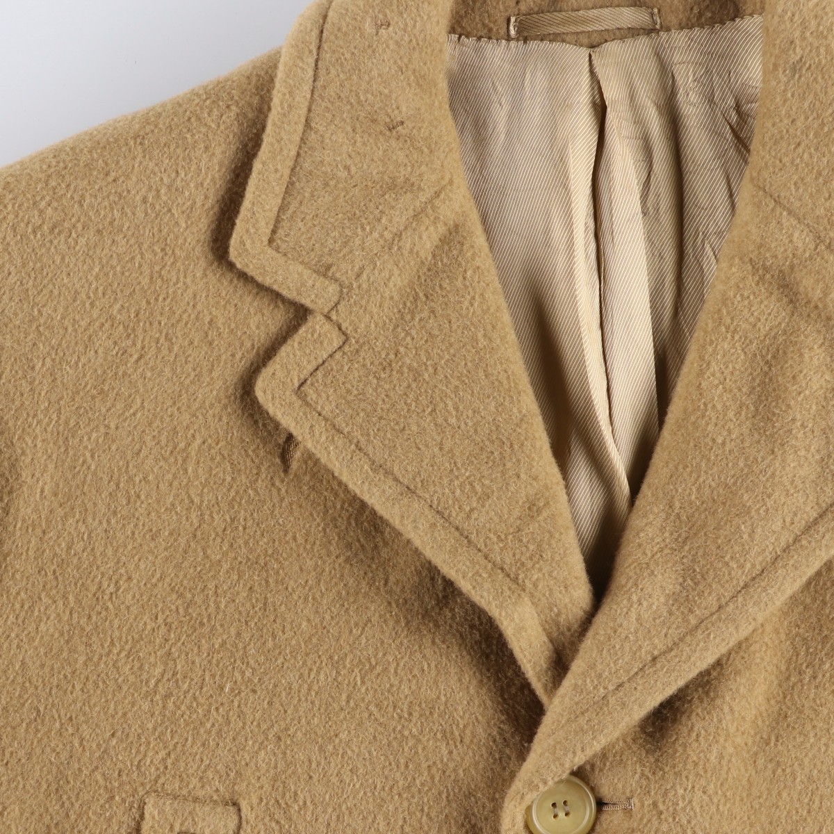 古着 プラダ PRADA キャメルヘア チェスターコート イタリア製 メンズM